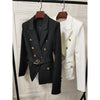 Factory Customize  Quality Classic Style Office White Black Women Pocket Blazers with Blet