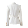 Factory Customize  Quality Classic Style Office White Black Women Pocket Blazers with Blet