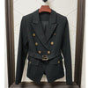 Factory Customize  Quality Classic Style Office White Black Women Pocket Blazers with Blet