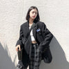 Fake Two Women's Suit Jacket Office Women Black Blazer Women's Tops Designer  Spring Autumn Coat New