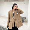 Fake Two Women's Suit Jacket Office Women Black Blazer Women's Tops Designer  Spring Autumn Coat New