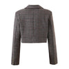 Fall 2 piece set women korean crop blazer set for women business suits office sets two piece set women skirt elegant brown suit