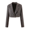 Fall 2 piece set women korean crop blazer set for women business suits office sets two piece set women skirt elegant brown suit