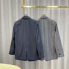Fall 2022 Retro Plaid Yarn-dyed Lapel Loose Suit Jacket Women