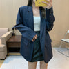 Fall 2022 Retro Plaid Yarn-dyed Lapel Loose Suit Jacket Women