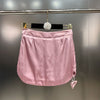 Fall 2023 Women's Beaded Lapel Ostrich Fur Sleeve Shirt Ladies Simple Side Slit Rose Above Knee Skirt Two-piece Suit