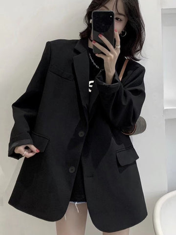 Fall Jacket for Women Grace Solid Color Casual Pocket Design Style Professional Office Lady Women Jacket Suit Blazer
