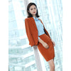 Fall Winter Sets Elegant Yellow Formal Uniforms Styles Blazers Suits With Skirt and Jackets Set For Women Business Work Wear 914