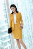 Fall Winter Sets Elegant Yellow Formal Uniforms Styles Blazers Suits With Skirt and Jackets Set For Women Business Work Wear 914