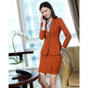 Fall Winter Sets Elegant Yellow Formal Uniforms Styles Blazers Suits With Skirt and Jackets Set For Women Business Work Wear 914
