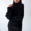 Fall Winter Turtleneck Pullover Women Casual Knitted Sweater Loose Elegant Long Sleeve Thick Jumper Female Retro Solid Knitwear