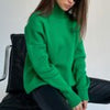 Fall Winter Turtleneck Sweater Women Solid Loose Knitted Pullover Oversized Casual Long Sleeve Jumper Female Thick Warm Knitwear