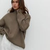 Fall Winter Turtleneck Sweater Women Solid Loose Knitted Pullover Oversized Casual Long Sleeve Jumper Female Thick Warm Knitwear