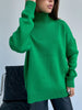 Fall Winter Turtleneck Sweater Women Solid Loose Knitted Pullover Oversized Casual Long Sleeve Jumper Female Thick Warm Knitwear