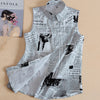 False Collar Lapel Blouse necktie collar White grey Fake collar Removable Detachable English newspaper printing shirt collar