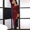 Fancymes Solid White Sexy Midi Dress Women V Neck Long Sleeves Autumn Dresses Female High Split Bodycon Nightclub Party Dress