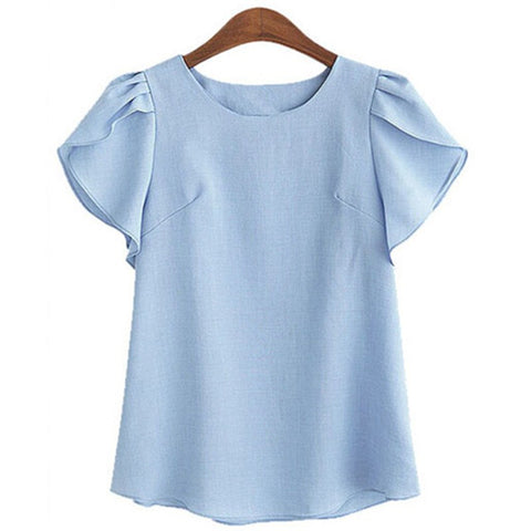 Women Tops Blouses Summer New Short Sleeve O-Neck Shirts Casual Vintage Female Tops Blusas Blouse Women's Clothes8L0363