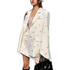 Fashiion Rhinestone Bow Women Short Skirts Suit 2022 Spring Long Sleeve White Skirt Suit Female Outfits Elegant Two Piece Women