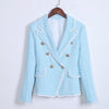 Fashion 2022 Autumn Blazer Women Double Breasted Lion Buttons Tassel Fringe Tweed women blazers and jackets blaser feminino