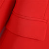 2022 Designer Blazer Jacket Women's Classic Double Breasted Metal Buttons Blazer Long Red Coat