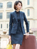 3 Piece Set Business Pant Suits Women Plaid Design Formal Jacket Vest Office Lady Work Spring Autumn Skirt Set Female