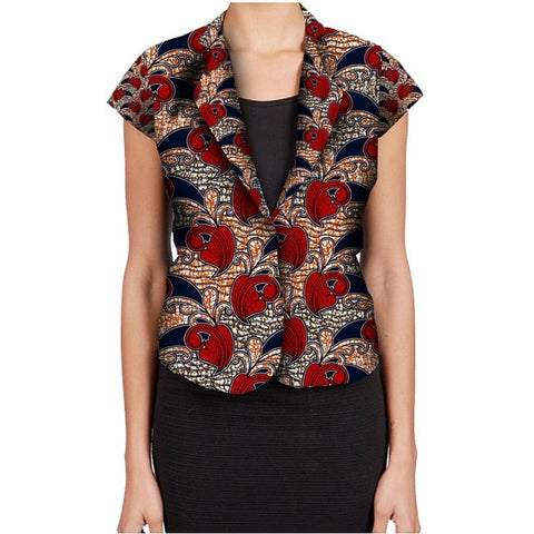 Fashion African Print Women Suit Jacket Africa Festive Ladies Short Sleeve Tailored Blazers For Party Cutomize Africa Clothing