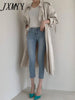 And Elegant Temperament British Style Coat Korean Version Loose Back Split Popular Windbreaker Coat Women's Mid-Length