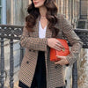 Autumn Women Plaid Blazers and Jackets Work Office Lady Suit Slim Double Breasted Business Female Blazer Coat Talever