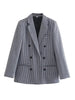 Autumn Women Plaid Blazers and Jackets Work Office Lady Suit Slim Double Breasted Business Female Blazer Coat
