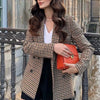Autumn Women Plaid Blazers and Jackets Work Office Lady Suit Slim Double Breasted Business Female Blazer Coat Talever