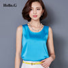 Fashion Big Size Basic Sexy Satin Tops Tank Tops Women T-shirt Sleeveless O-Neck Slim T Shirt Female Summer Top For Women 2022