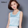 Fashion Big Size Basic Sexy Satin Tops Tank Tops Women T-shirt Sleeveless O-Neck Slim T Shirt Female Summer Top For Women 2022