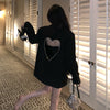 Black Blazers for Women Patchwork Diamond Heart Pattern Notched Long Sleeve Casual Coats Female 2023 Autumn Clothes