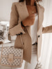 Blazer Jacket Women Autumn Casual Notched Collar Long Sleeve Work Suit Office Lady Solid Blazers Jackets Plus Size