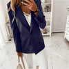 Blazer Jacket Women Autumn Casual Notched Collar Long Sleeve Work Suit Office Lady Solid Blazers Jackets Plus Size