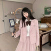 Blazer Skirt Set Short Small Suit Jacket Loose Casual Japanese College Style All-match Skirts 2 Piece Suit Women Autumn
