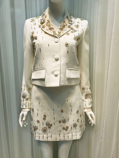 Blazer Suits Women 2 Pieces Sets Crop Jackets Mini Skirts Diamonds  Female Outfits 2023 Japanese Korean Lady