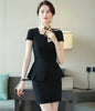 Blazers Set With Scarf 2022 Summer Formal 2 Piece Sets Tops and Skirt For Ladies Office Work Wear Suits Elegant