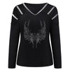Bling Rhinestone Blouse Shirt Cold Shoulder Top Tee Casual Autumn Winter Ladies Female Women Long Sleeve Blusas Pullover