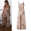Bohemia Split Long Maxi Dress Womens Rose Printed Boho Beach Shorts Irregular Hem Party Dresses