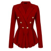 Fashion Brand Blazers Coat Black Red Women Slim Elegant Jacket Female Work Wear Casaco Feminino Woman Clothes Office Clothing