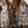 Brand est Womens Summer Boho Maxi Dress Clubwear Party Beach Holiday Sundress Flower Asymmetrical Casual Dresses