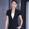 Fashion Business formal women blazer summer slim short sleeve black jacket office ladies plus size work wear coat Navy blue