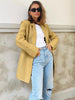 Casual Blazer Streetwear Women 2023 Fall Winter PU Leather Double Breasted Coats Suits Office Lady Loose Blazers Jacket