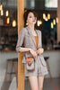 Casual Ladies Grey Blazer Women Business Suits Work Wear Sets Half Sleeve Jacket Sets Office Uniform Styles