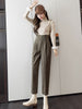 Casual Pants Women's Autumn/Winter High Waist Woolen Cloth Feet 9-Point Pants Straight Woolen Cloth Harlan Pants
