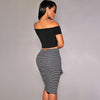 Casual Pencil Midi Women Skirt  Striped Bodycon Autumn Summer Spring  Slim High Waist Skirt Black & White new