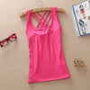 Fashion Casual Spring Summer Autumn Women Basic Cotton Sleeveless Tank Tops Vest Tops Candy Color Vest Tank Tops