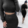 Casual Sweater Suit Sheath Pullover Solid Color Long Sleeve Turtleneck Top And Skirt Thin Suit Ropa Deportiva Mujer