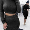 Casual Sweater Suit Sheath Pullover Solid Color Long Sleeve Turtleneck Top And Skirt Thin Suit Ropa Deportiva Mujer